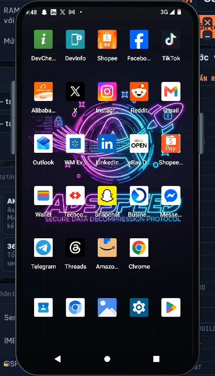 Máy Android thật của Adsspeed